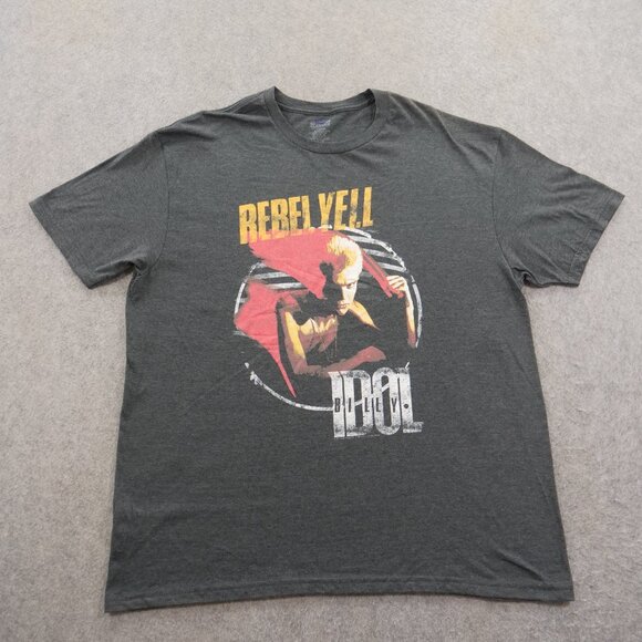 Billy Idol Rebel Yell Shirt Mens Extra Large Gray Rock Tour Album Cover New * - Picture 1 of 13